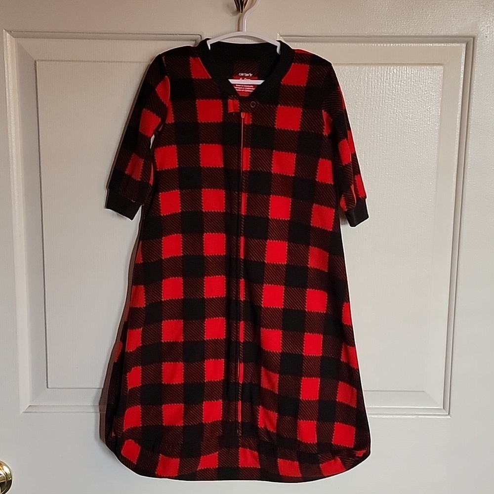 Carter's Sleepsack, 6-9 months, red and black plaid.